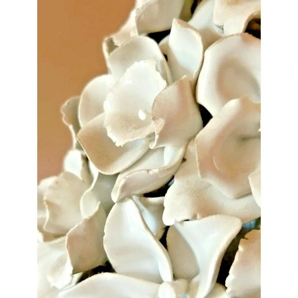 Rare Pair Vintage Porcelain Floral Table Lamps Ceramic‎ Casa Pupo Manises
